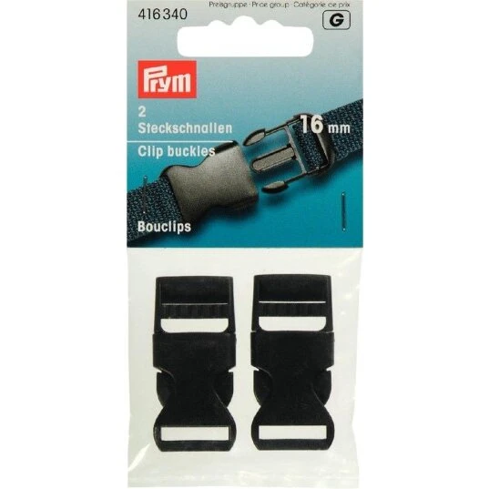 Prym Klikspænde 16 mm Sort - 2 stk