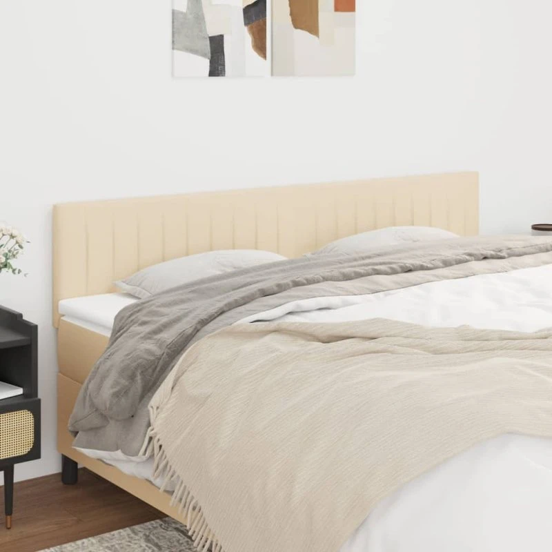 vidaXL Sengegavle 2 stk. 90x5x78/88 cm stof - Creme