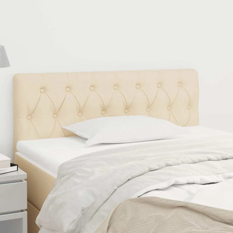 vidaXL sengegavl 100x7x78/88 cm stof creme