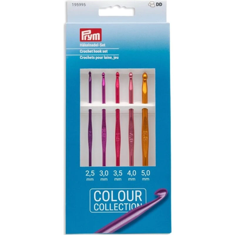 Prym Aluminium hæklenålesæt 2,5–5,0 mm (5 stk)