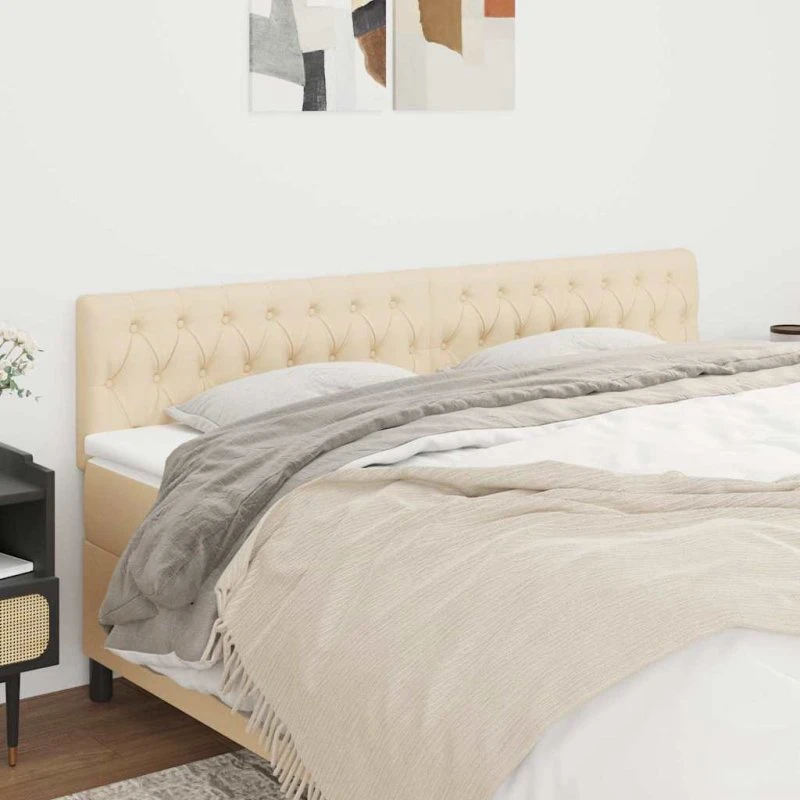 vidaXL sengegavle 2 stk. 100x7x78/88 cm creme stof