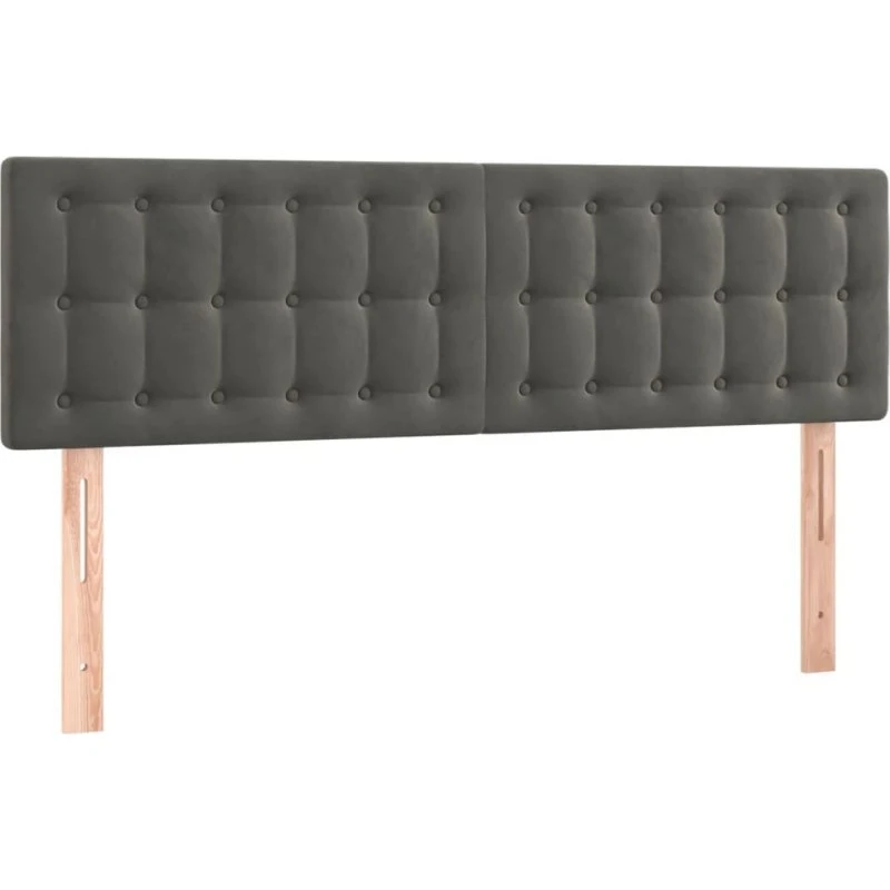 vidaXL sengegavle 2 stk. 72x5x78/88 cm fløjl mørkegrå
