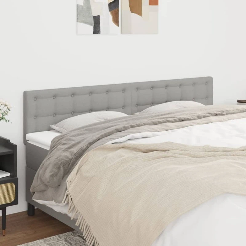 vidaXL Sengegavle 2 stk. 90x5x78/88 cm lysegrå