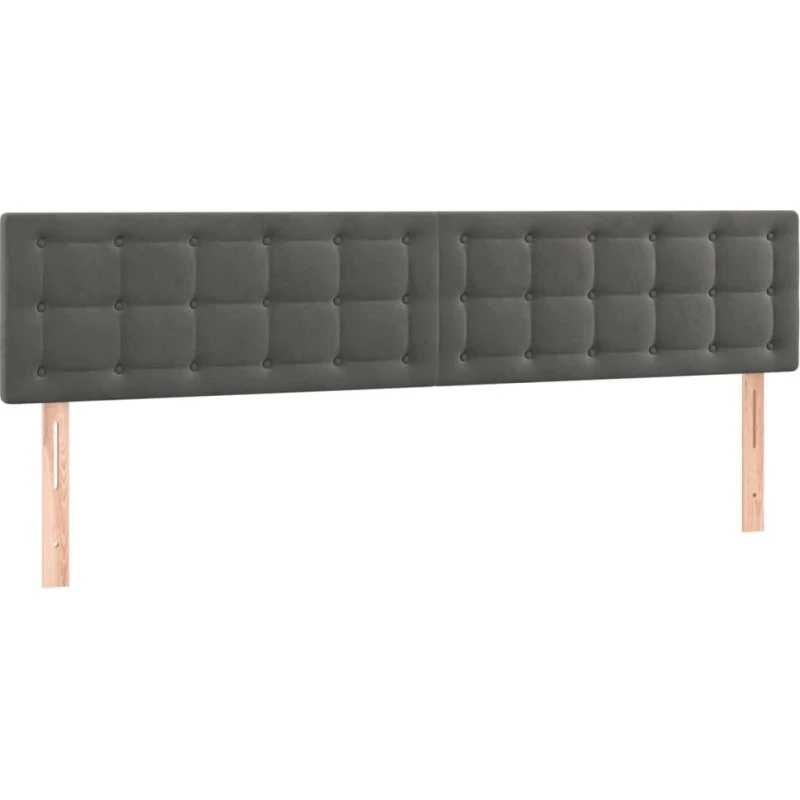 vidaXL Sengegavle 2 stk. 90x5x78/88 cm mørkegrå fløjl