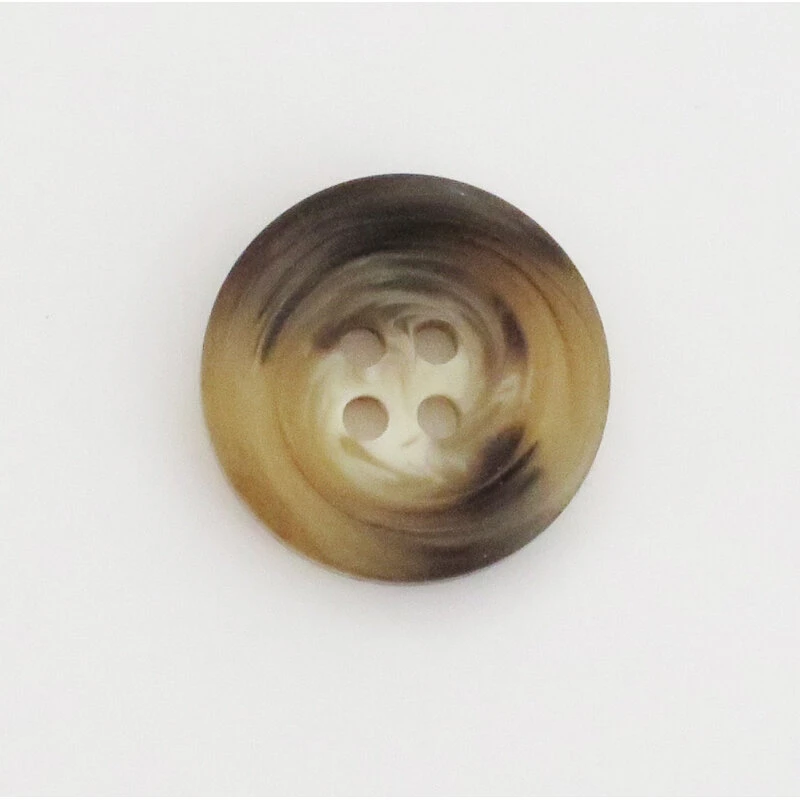 Uden mærke - Knapper i hornlook, meleret brun, 8–25 mm