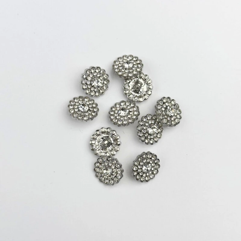 Blingknapper Sølv/Krystal 15 mm & 20,5 mm