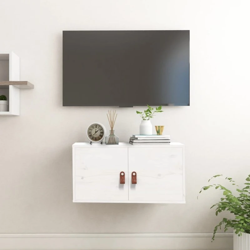 vidaXL vægskab 60x30x30 cm i massivt fyrretræ, hvid