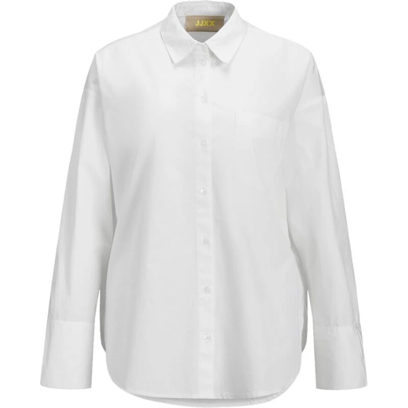 JXHENNA LS Poplin Patch Skjorte – Oversized bomuld