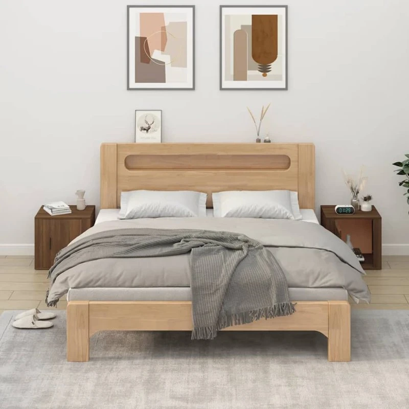 vidaXL sengeborde 2 stk. 50×39×47 cm brun egetræ
