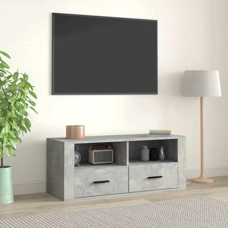 vidaXL tv-bord 100x35x40 cm konstrueret træ – betongrå