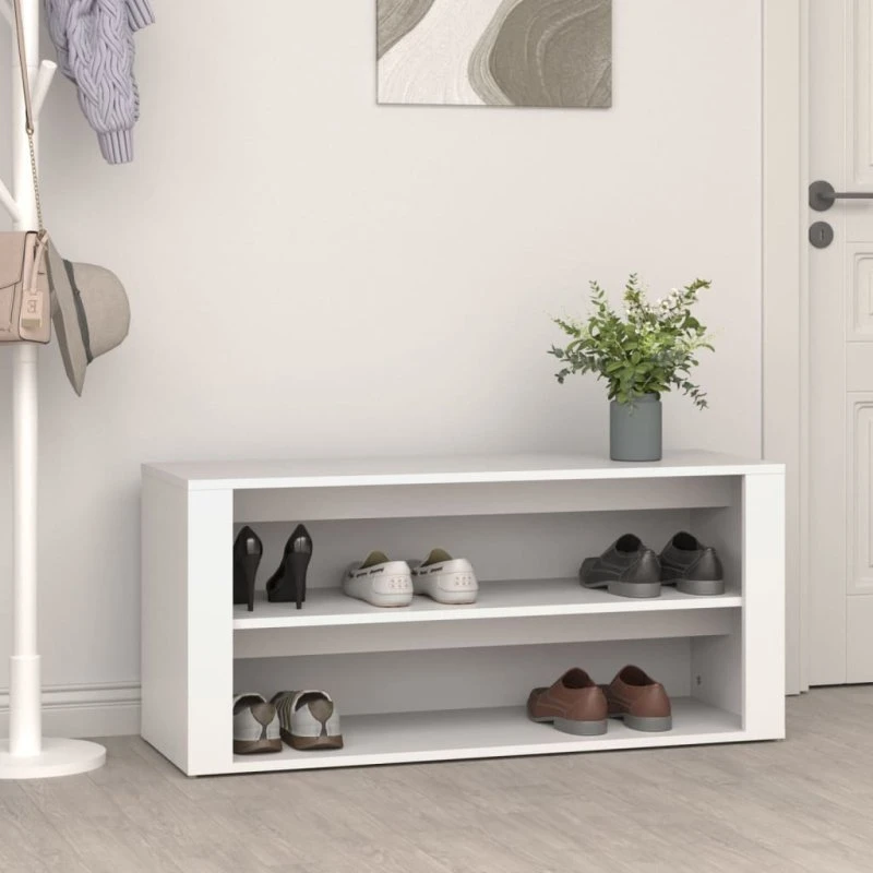vidaXL skoreol 100x35x45 cm konstrueret træ, hvid