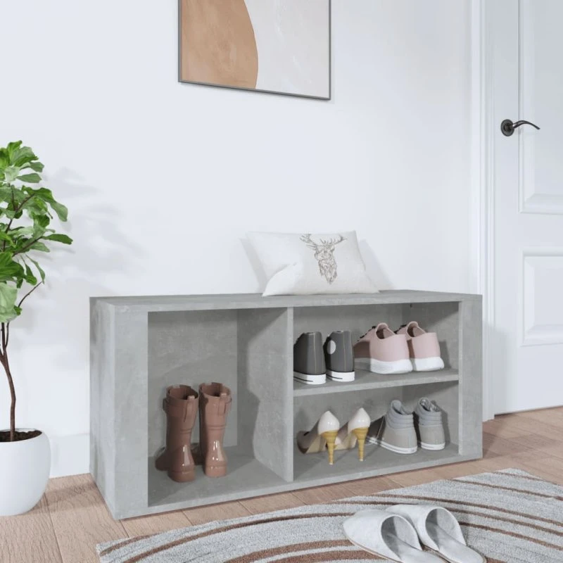 vidaXL skoreol 100x35x45 cm konstrueret træ - betongrå