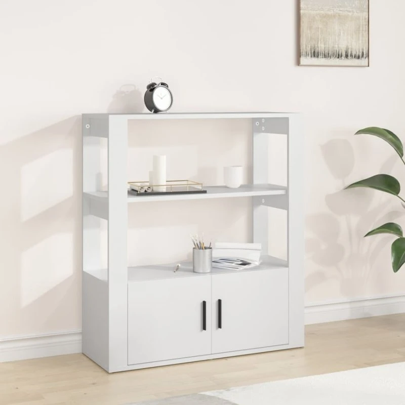 vidaXL skænk 80x30x90 cm hvid, konstrueret træ