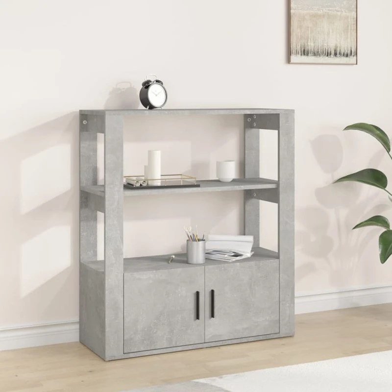 vidaXL skænk 80x30x90 cm konstrueret træ betongrå