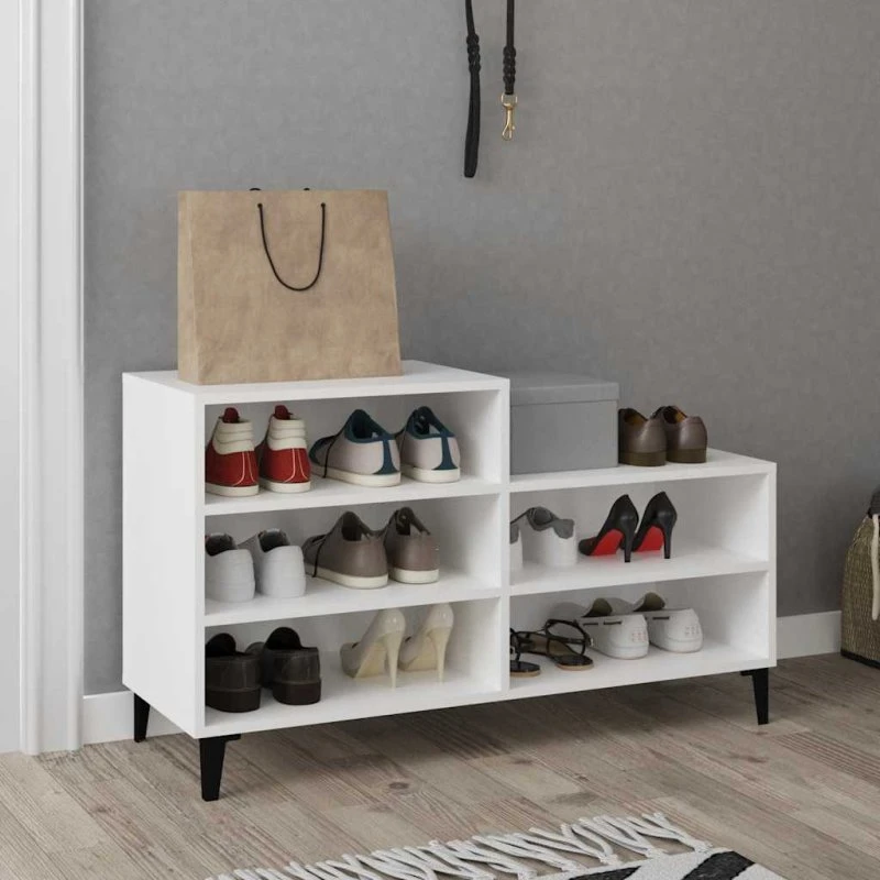 vidaXL skoreol 102x36x60 cm konstrueret træ, hvid