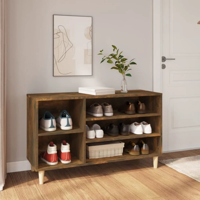 vidaXL Skoskab 102x36x60 cm konstrueret træ, røget egetræs