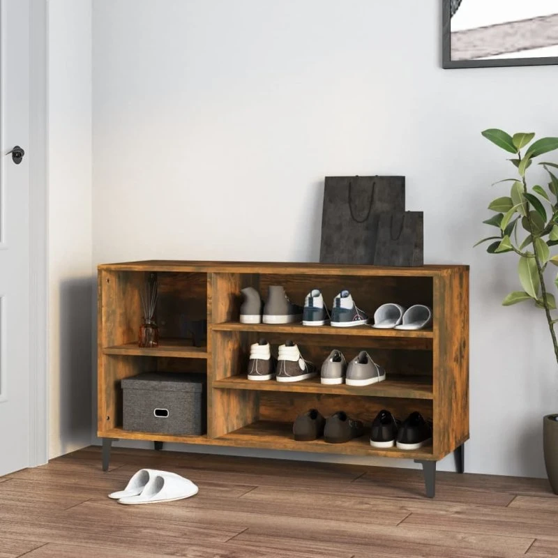 vidaXL skoskab 102x36x60 cm konstrueret træ, røget eg