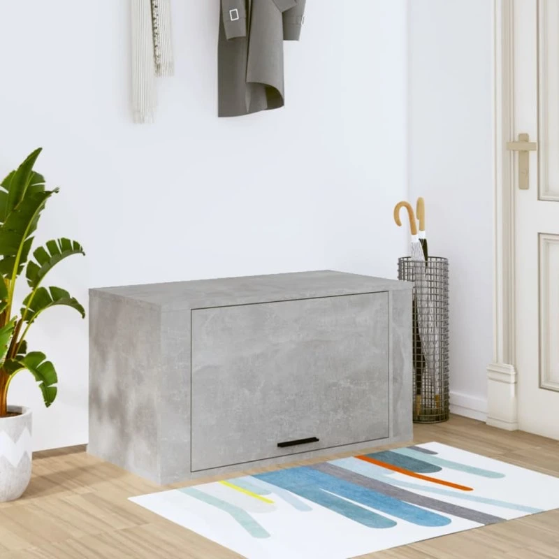 vidaXL væghængt skoskab 70x35x38 cm konstrueret træ betongrå