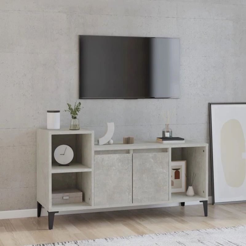 vidaXL TV-bord 100x35x55 cm konstrueret træ – betongrå
