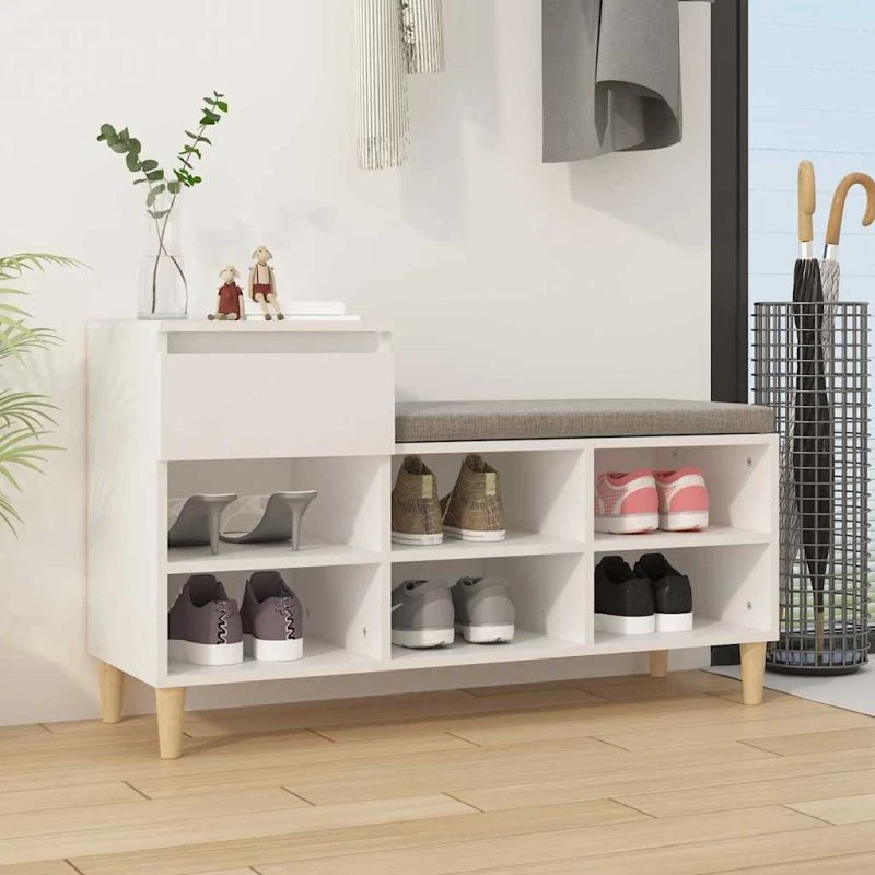 vidaXL skoreol 102x36x60 cm hvid i konstrueret træ