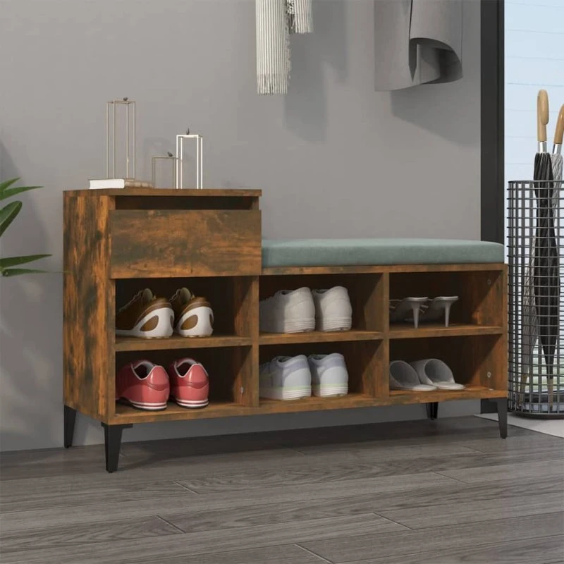 vidaXL Skoskab 102x36x60 cm - Røget egetræsfarve