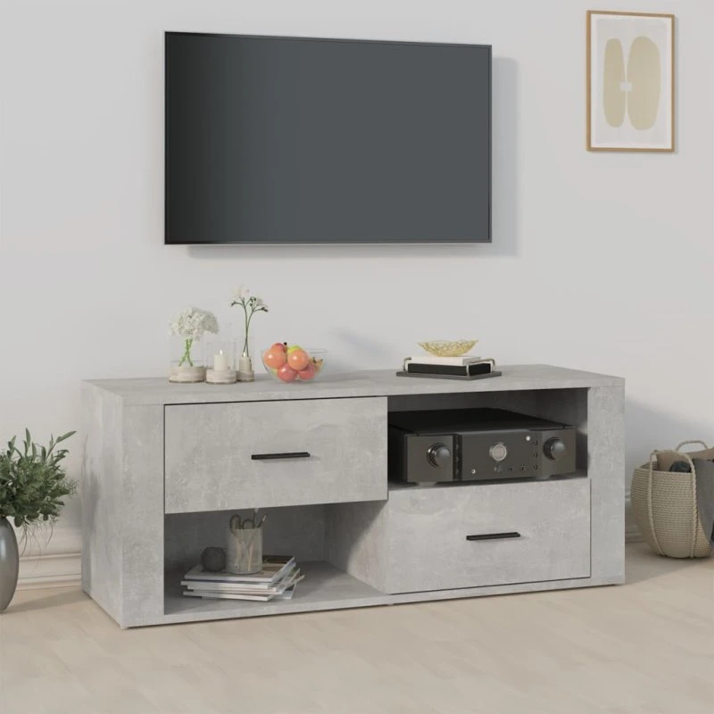 vidaXL TV-bord 100x35x40 cm konstrueret træ – betongrå
