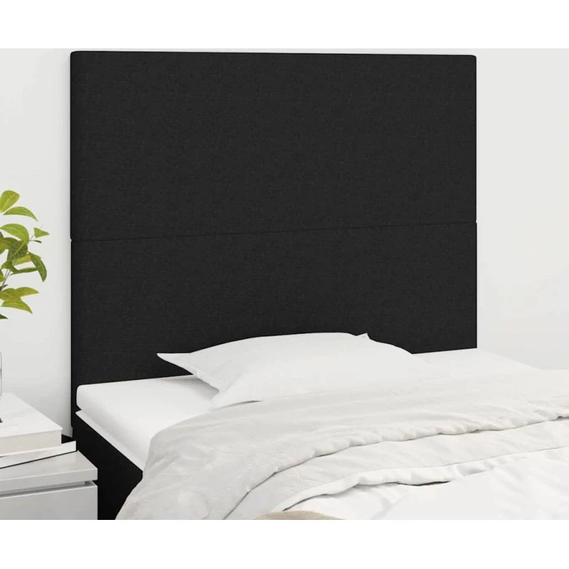 vidaXL sengegavl sort 80x5x118/128 cm stof