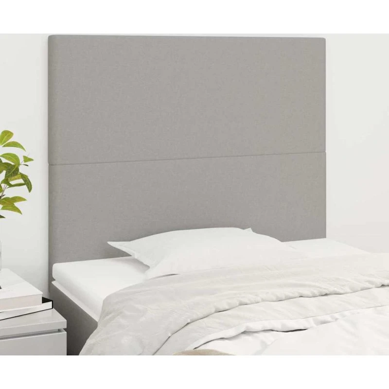 vidaXL sengegavl lysegrå 90x5x118/128 cm stof