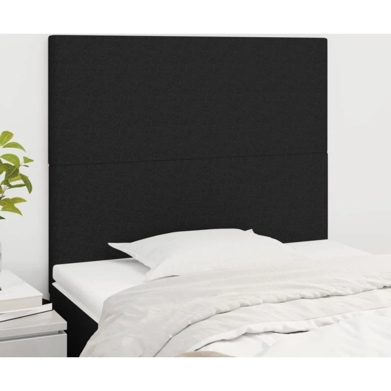 vidaXL sengegavl i sort stof 100x5x118/128 cm