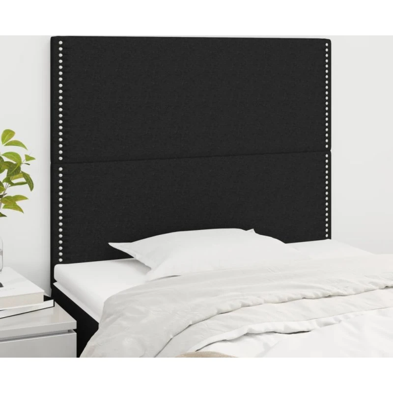 vidaXL Sengegavl stof sort 80x5x118/128 cm