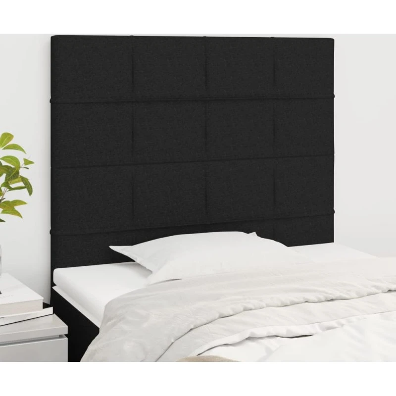 vidaXL sengegavl stof sort 100x5x118-128 cm