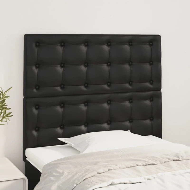 vidaXL sengegavl kunstlæder sort 80x5x118/128 cm
