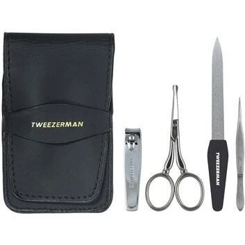 Tweezerman Essential Grooming Kit – Rejseplejesæt (sort etui)