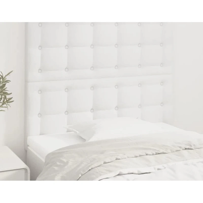 vidaXL sengegavl kunstlæder hvid 90x5x118/128 cm