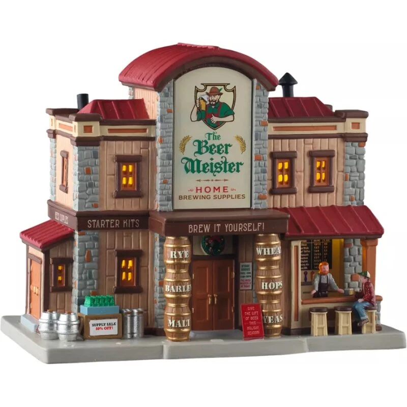 Lemax Ølmesteren julelandsby med lys