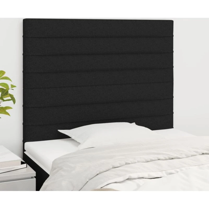 vidaXL sengegavl stof sort 100x5x118/128 cm