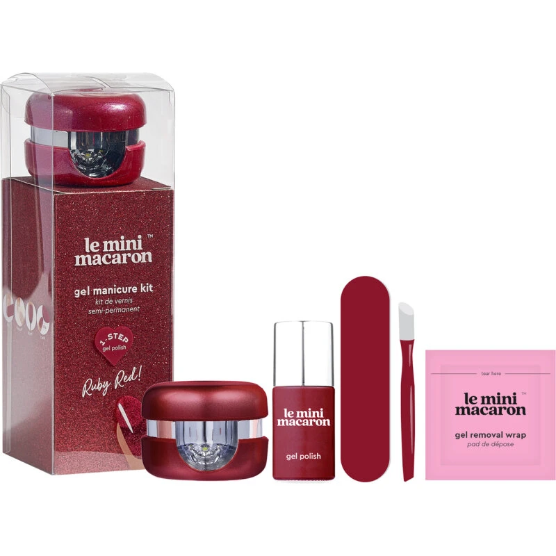 Le Mini Macaron Gel Manicure Kit Ruby Red 8,5 ml