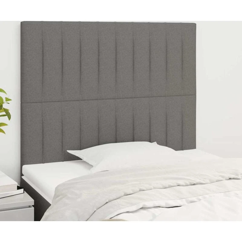 vidaXL sengegavl stof mørkegrå 80x5x118/128 cm