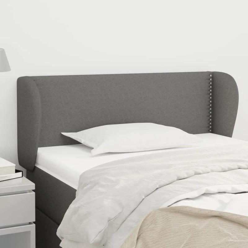 vidaXL sengegavl med kanter 83x23x78/88 cm mørkegrå