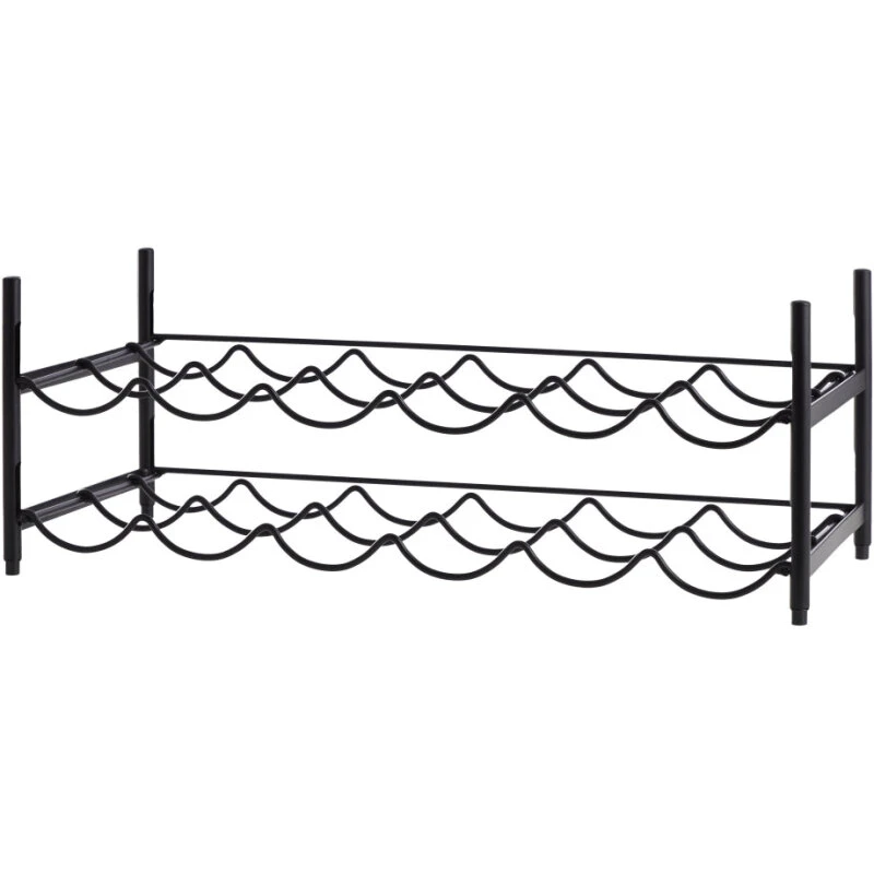 Day Vinreol i sort stål, 58 x 26 x 21,5 cm (12 flasker)