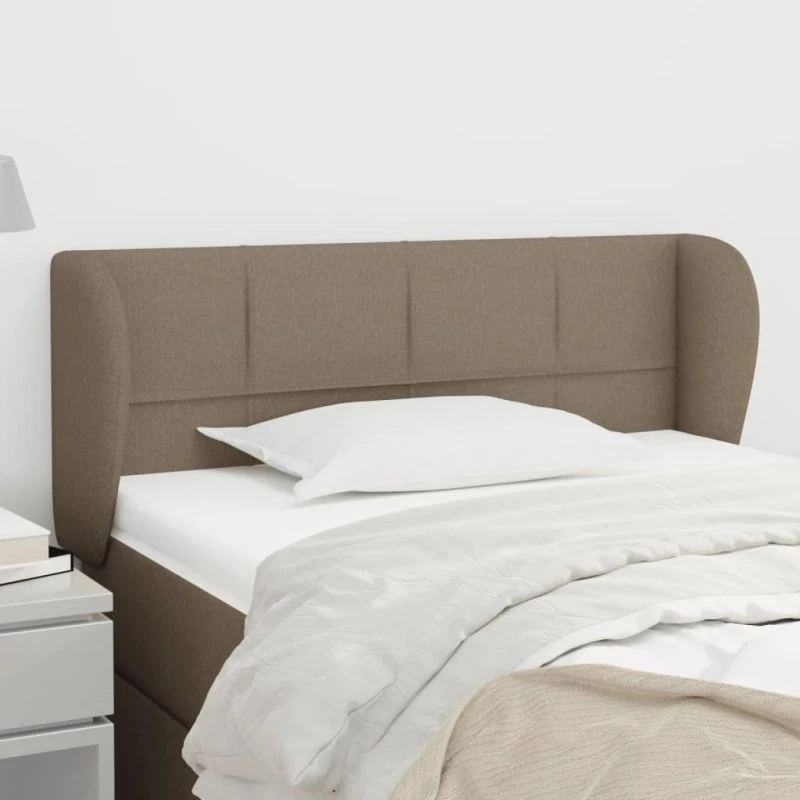 vidaXL sengegavl med kanter 93x23x78/88 cm stof gråbrun