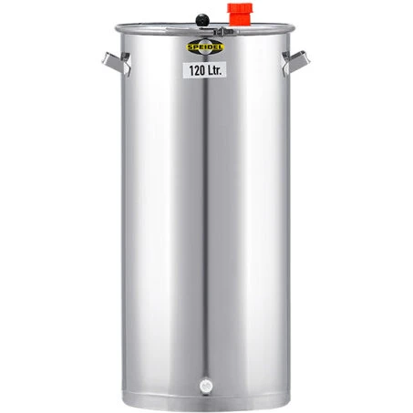 Universal rustfri keg 120 L med låg