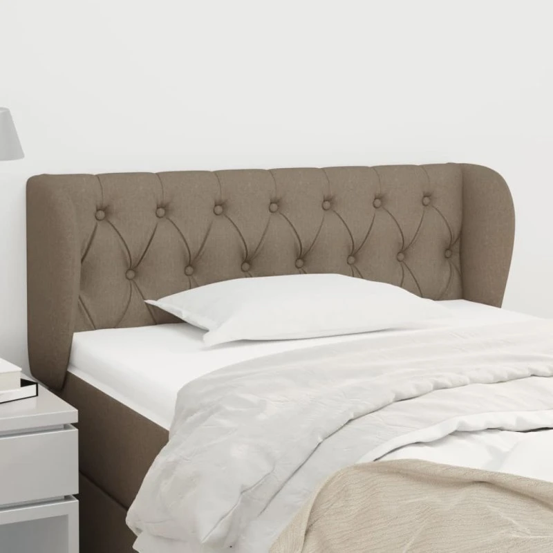 vidaXL sengegavl med kanter 103x23x78/88 cm stof gråbrun