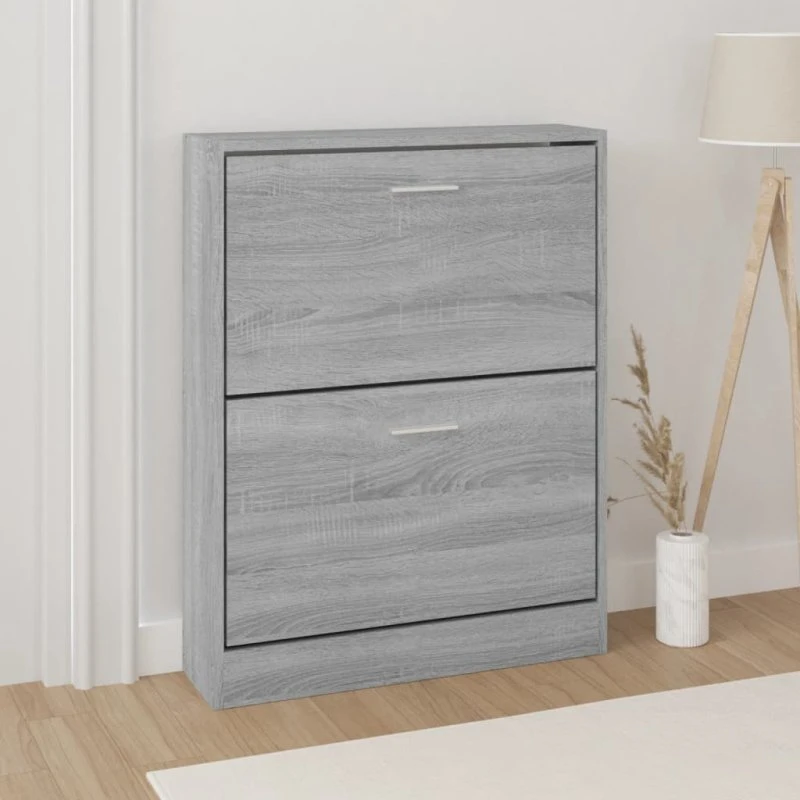 vidaXL skoskab 59x17x81 cm grå Sonoma-eg