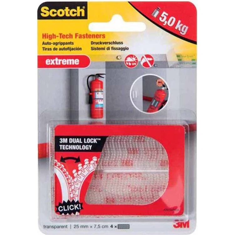 3M Extreme Fasteners 25x75 mm klar, 2 sæt (2x2)