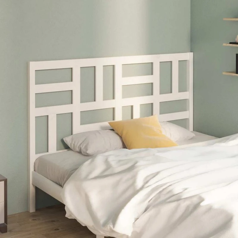 vidaXL sengegærde 146x4x104 cm massivt fyrretræ hvid
