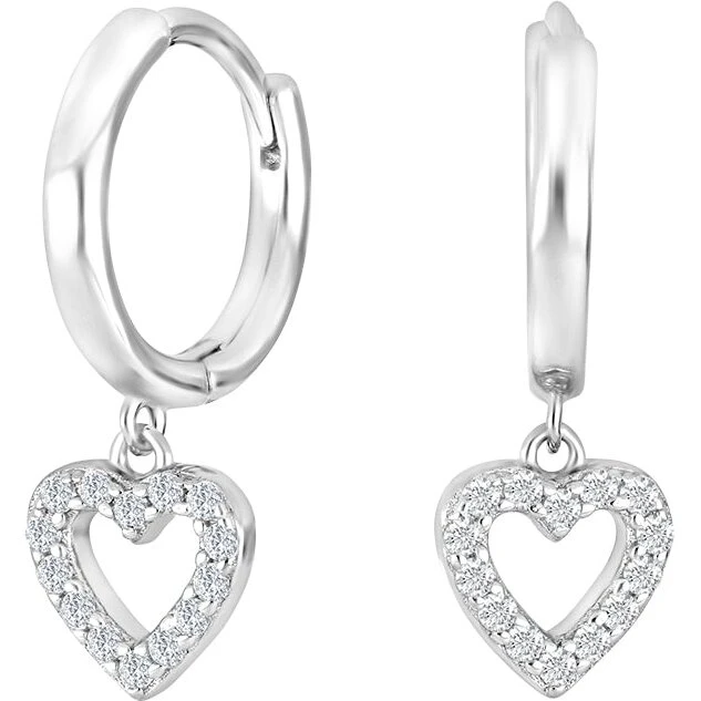 Joanli Nor Ibinor creol med hjerte, rhodineret sølv 12 mm