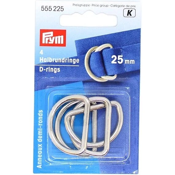 Prym D-ringe 25 mm zink/sølv - 4 stk