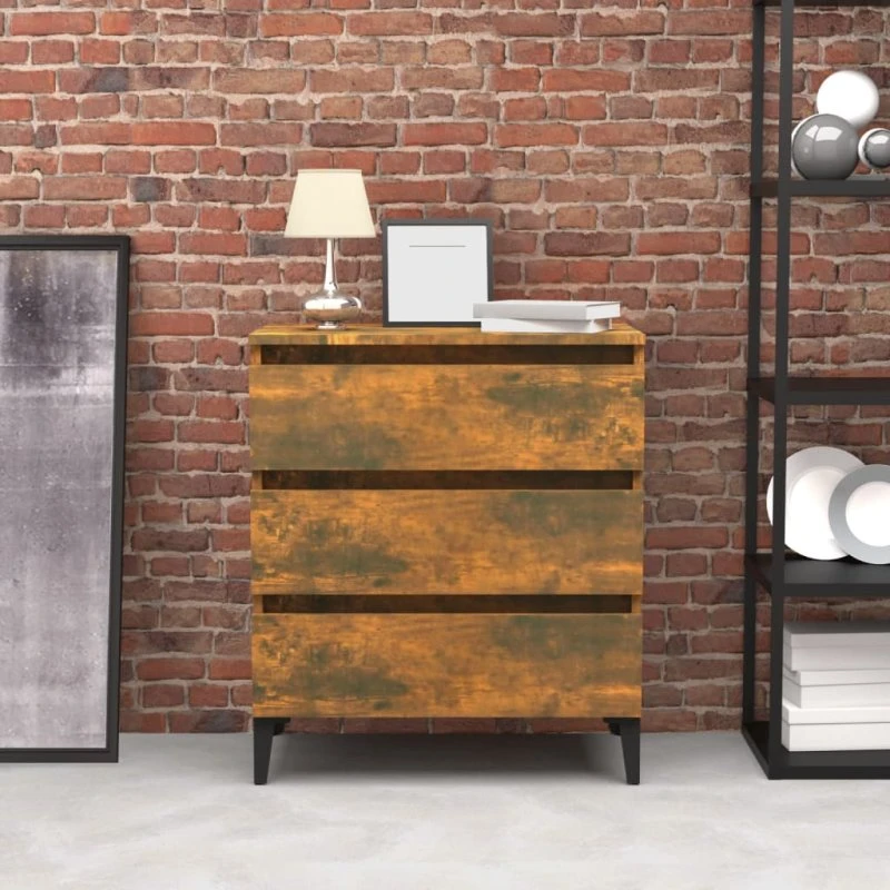 vidaXL skænk 60x35x69 cm konstrueret træ, røget egetræsfarve