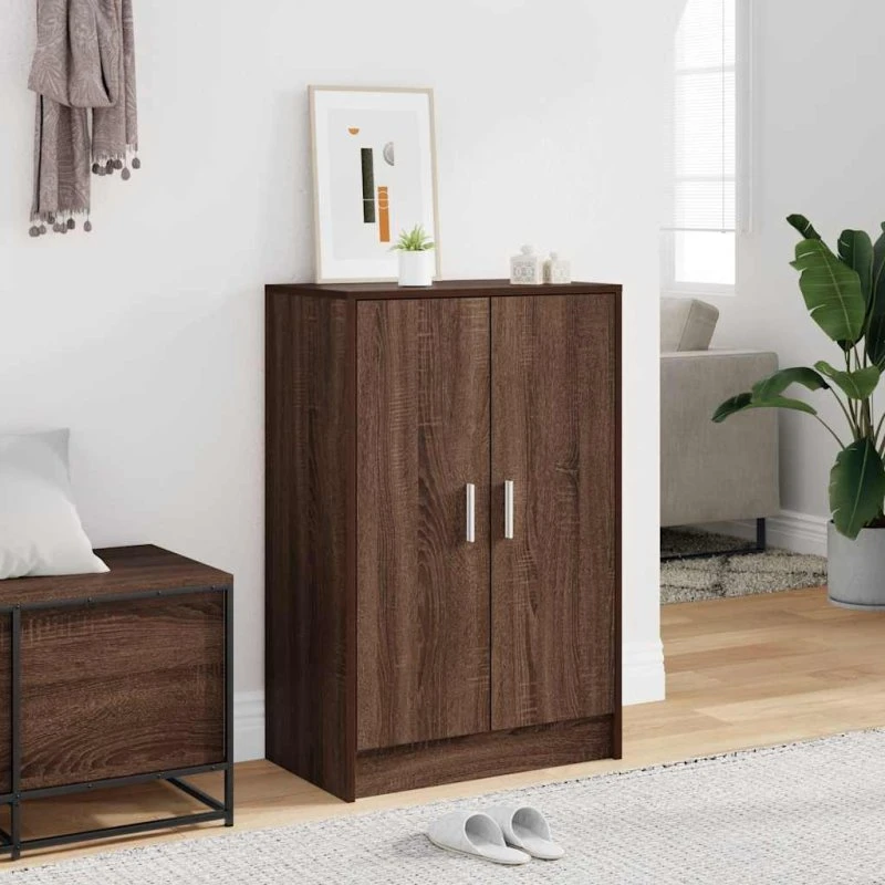 vidaXL skoskab 60x35x92 cm konstrueret træ, brun eg